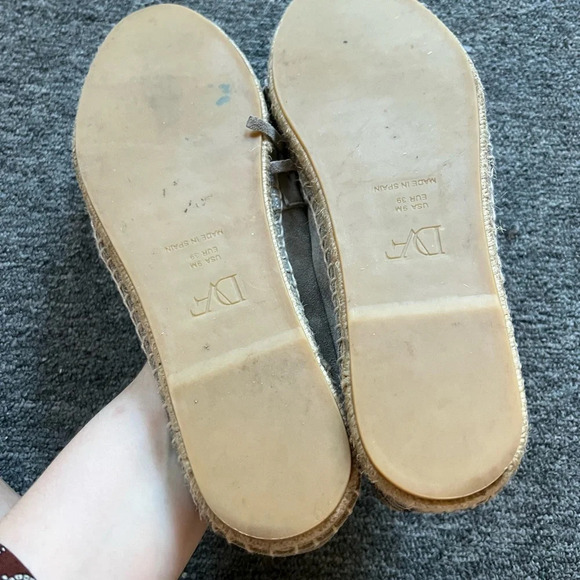 Diane Von Furstenberg Gray Cadah Fringe Espadrilles, size 39 - Picture 3 of 8